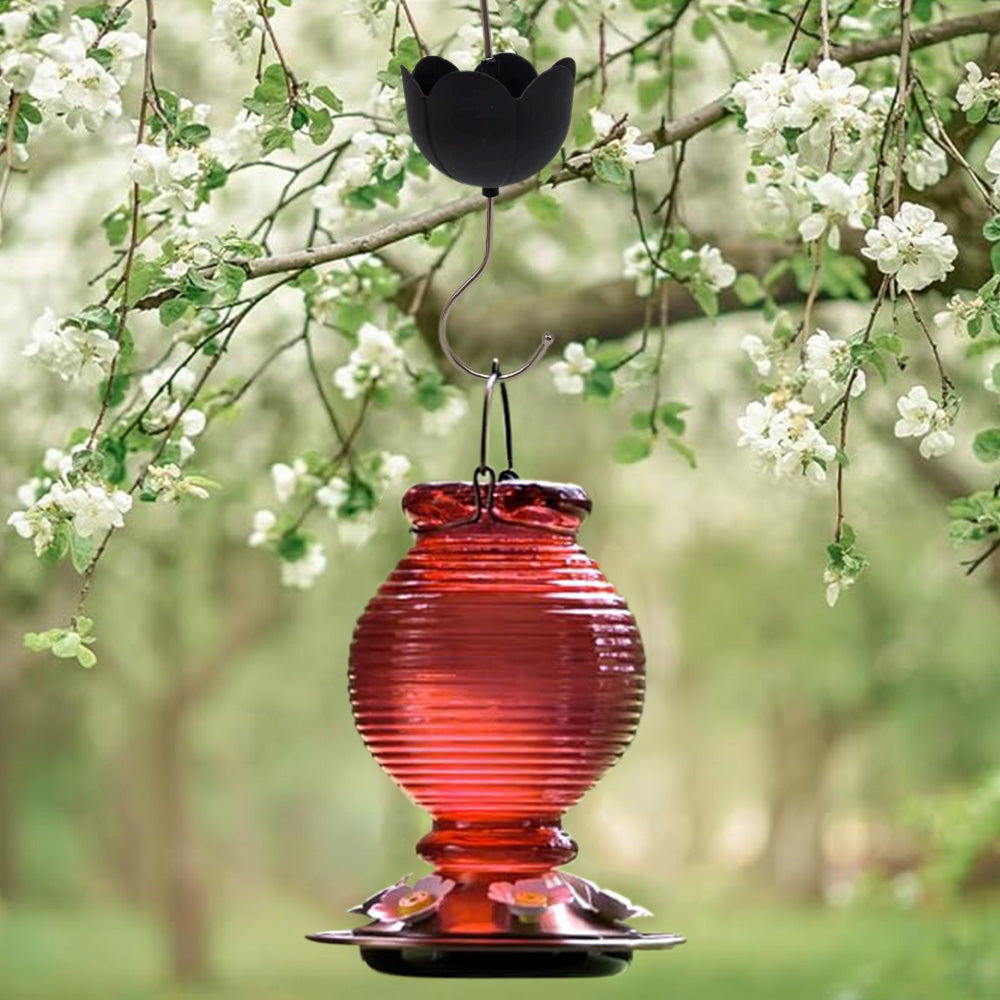 Flower Shape Ant Moat Hummingbird Feeder for Outdoor Yard Hanging Feeder