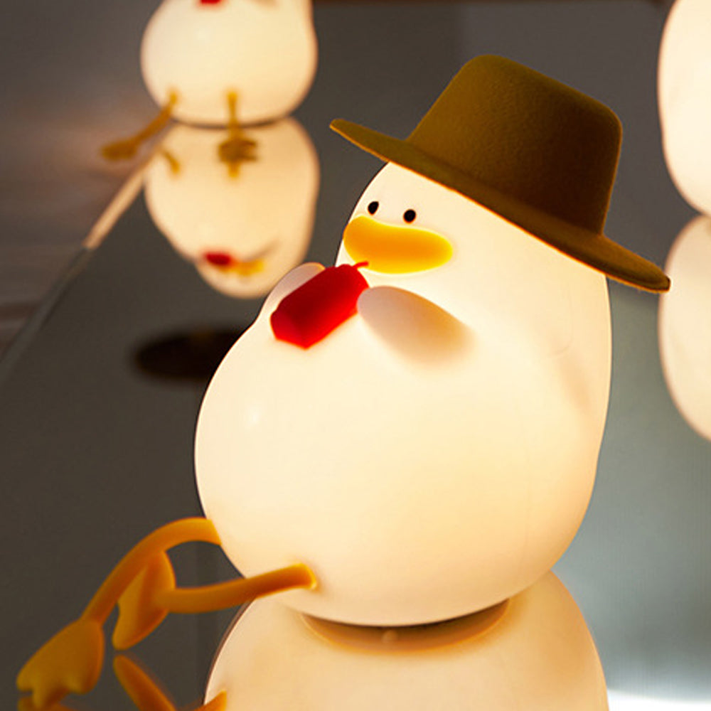 Rechargeable Cute Duck Multicolor Night Light Touch Lamp for Kids
