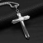 Crucifix Pendant Necklace Titanium Steel Unisex Chain