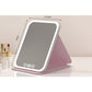 Fold LED Dimmable Makeup Mirror with 3 Colors Adjustable Light
