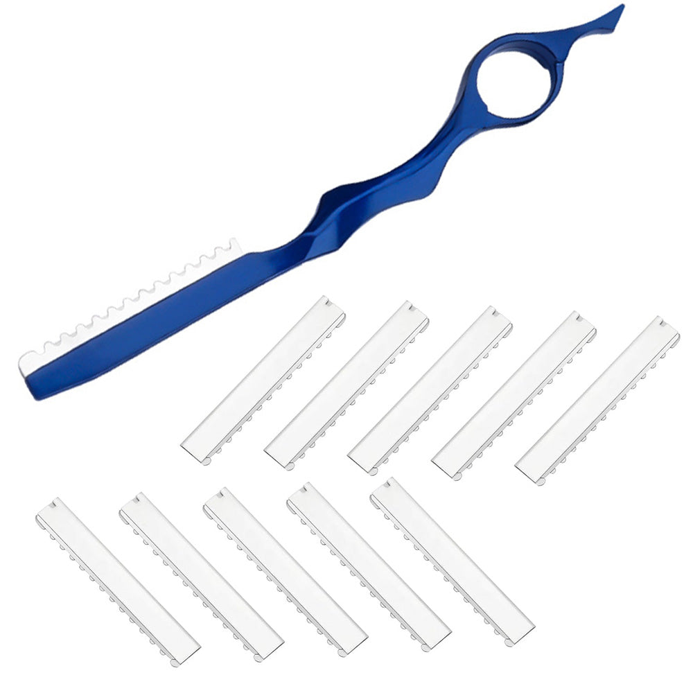 Hair Thinning Razor with 10 Replacement Blades for Professional Salon and Home Use