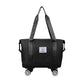 2Pcs Large-Capacity Expandable Carry on Luggage Bag with Wheels-Dark Purple and Black