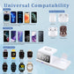 5 in 1 USB Plug Wireless Charging Station with Clock for Phone Watch