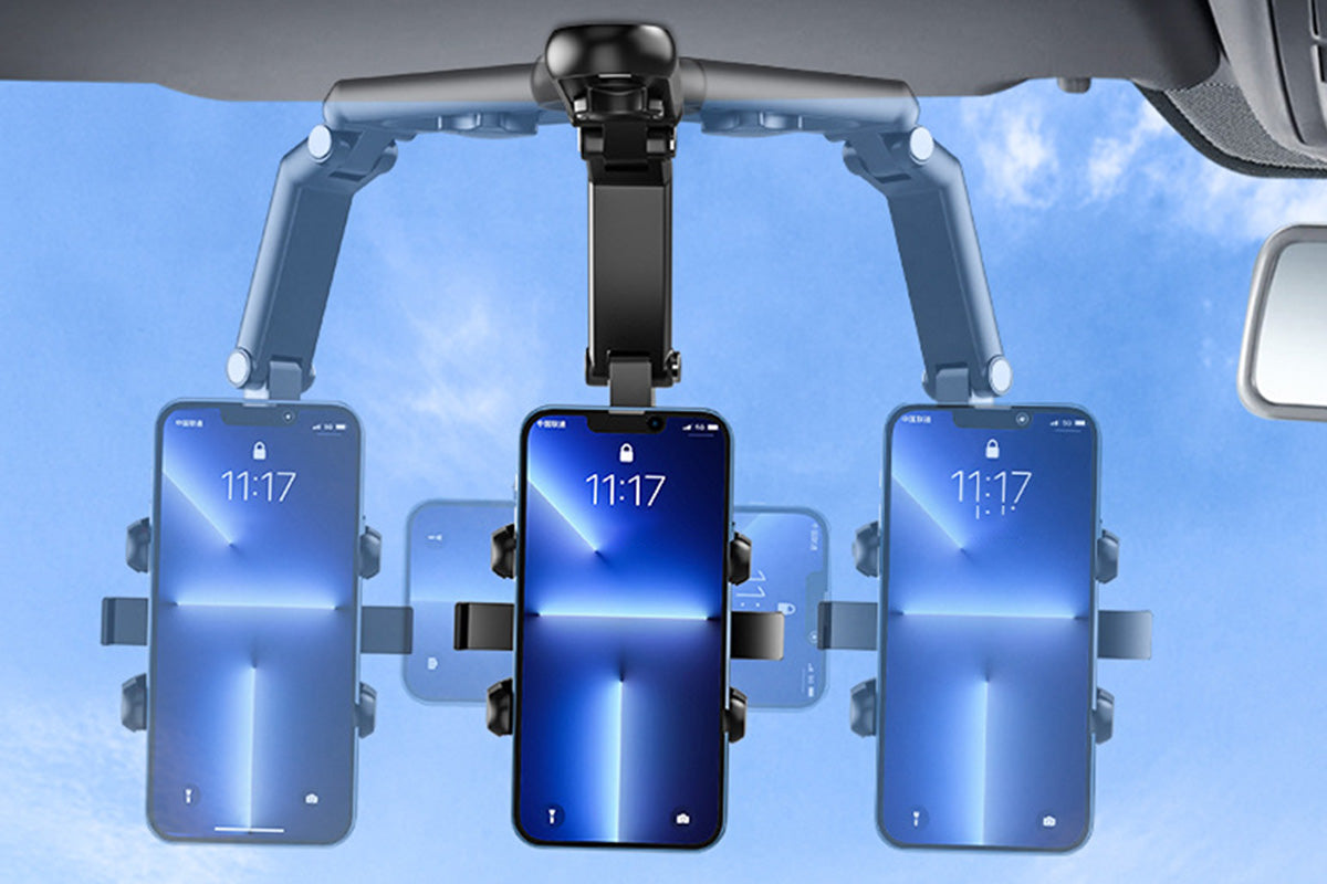 360 Rotating Car Phone Stand Multifunction Car Sun Visor Smart Phone Holder