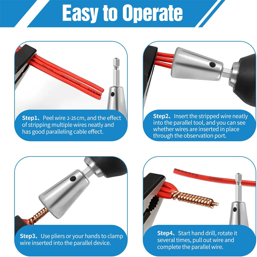 4Pcs Wire Twisting Nut Tool for Electric Drill
