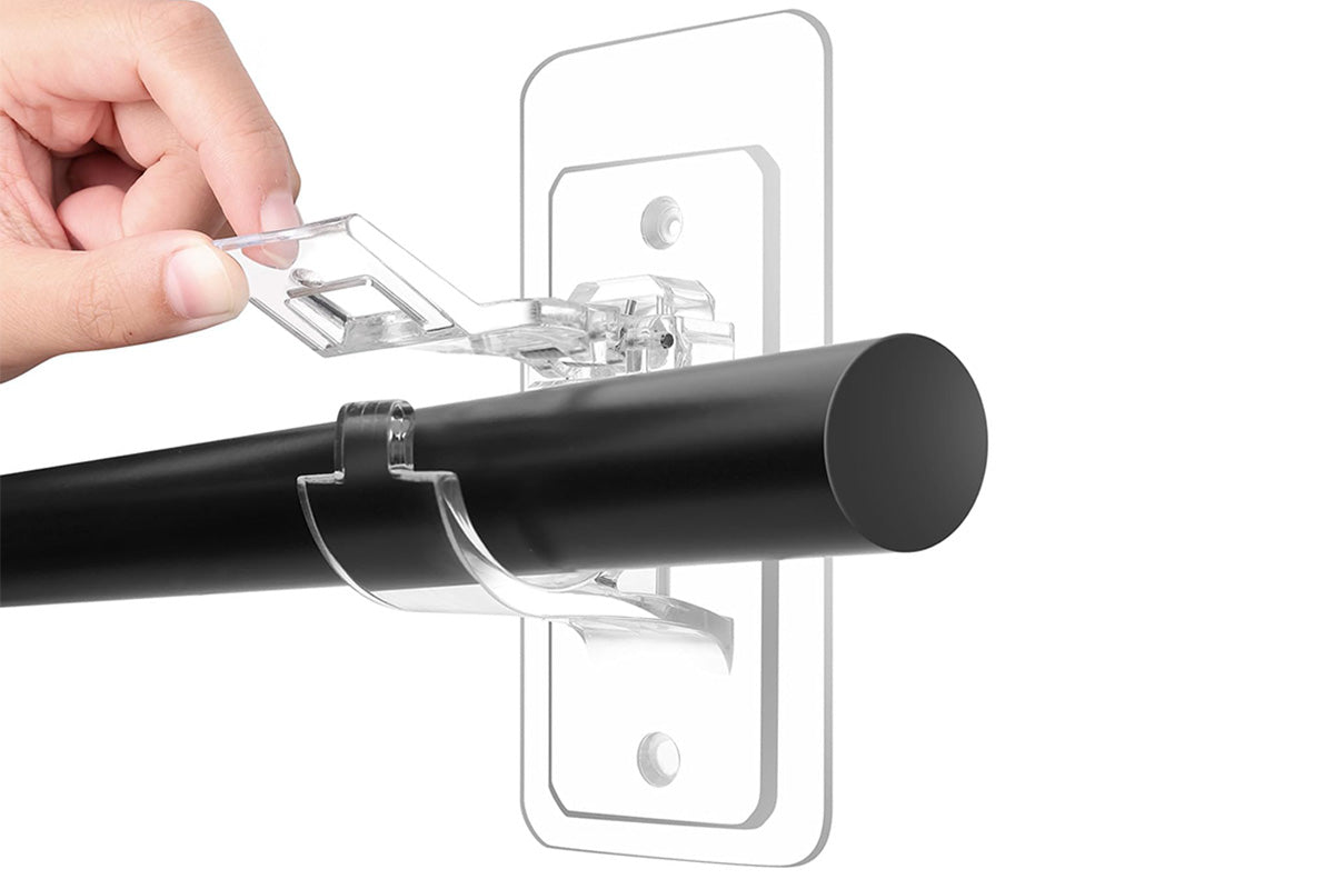 No Drill Self Adhesive Curtain Rod Brackets Transparent Invisible Holders for Curtains Towels