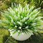 16Pcs Artificial Plants Outdoor Fake Lavender Realistic Plastic Faux Plants for Balcony Patio