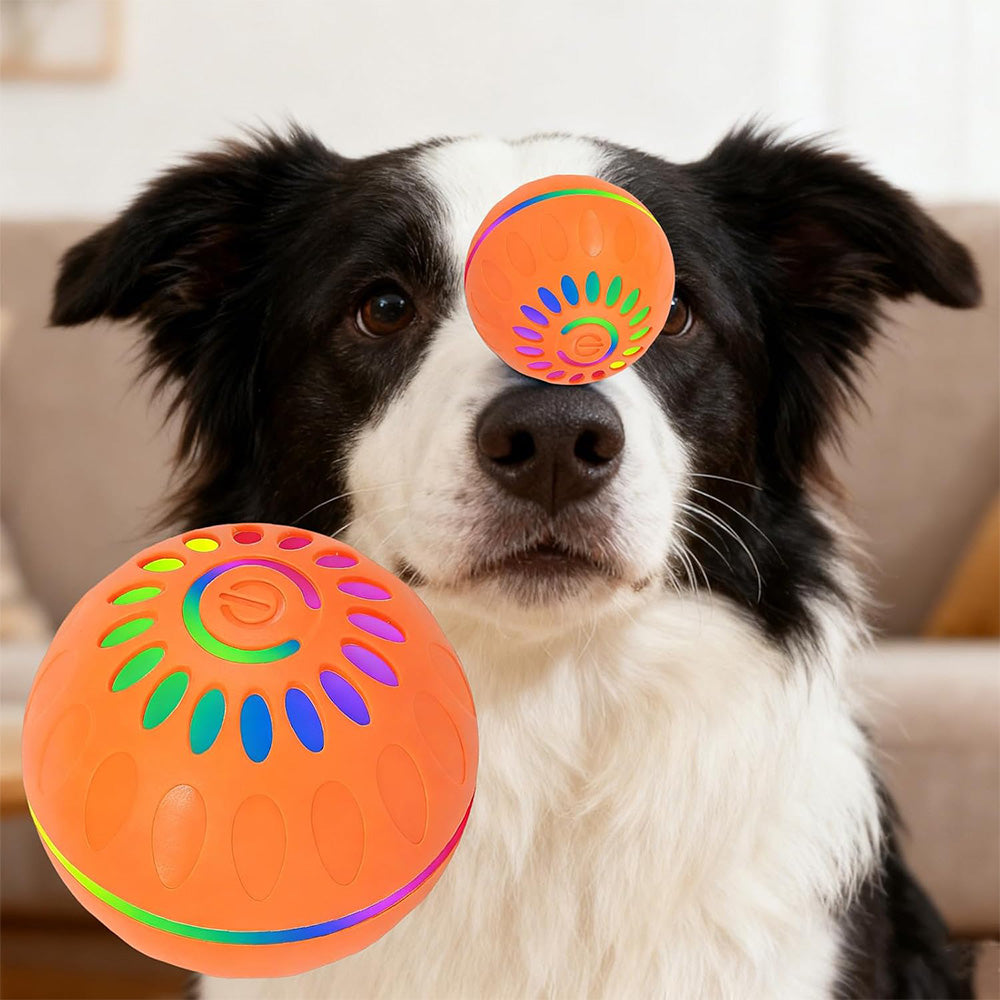 Interactive Dog Ball Toy Smart Moving Bouncing Dog Ball with LED Lights for Dogs Puppies