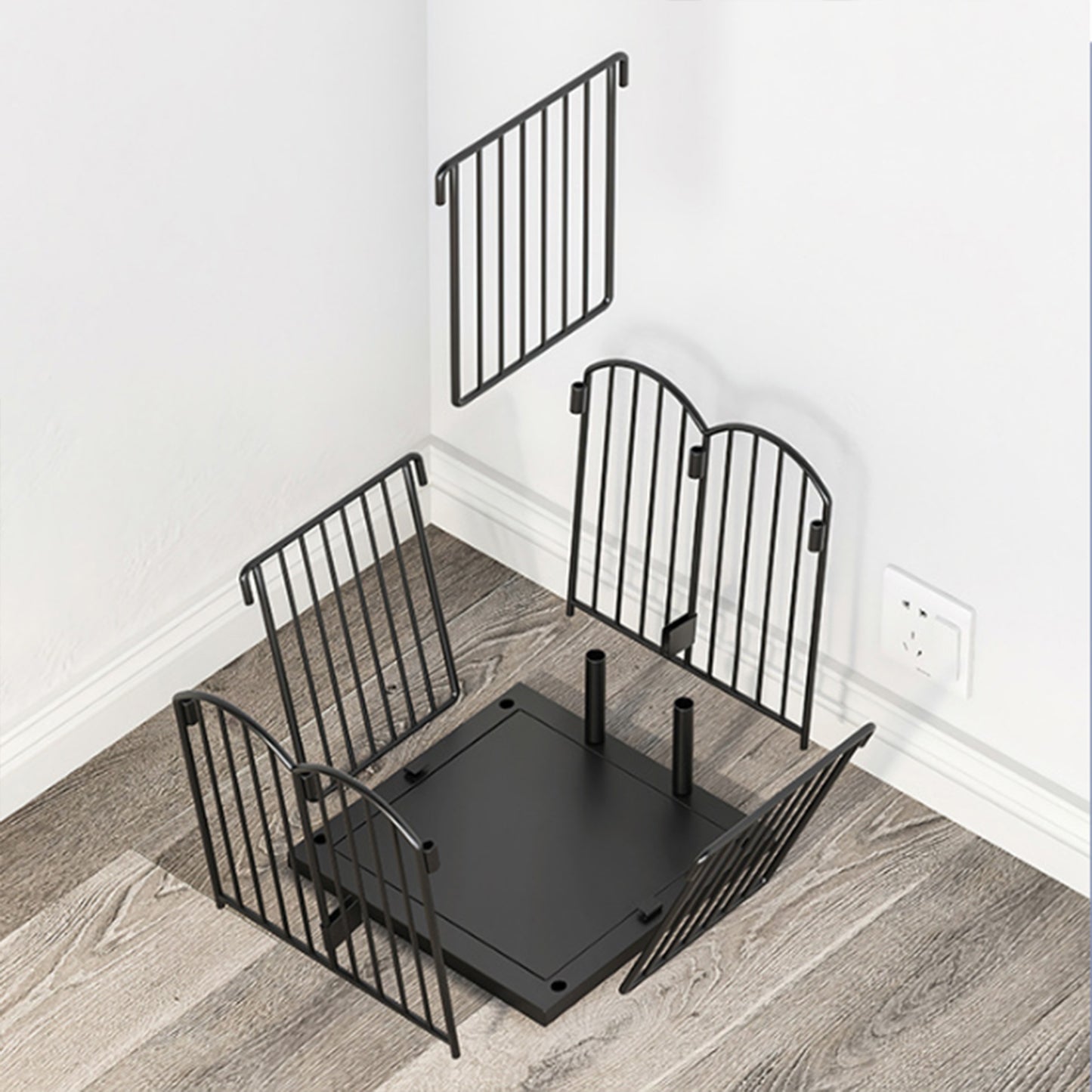 4 Tier Sports Equipment Ball Storage Rack with Basket and Hooks