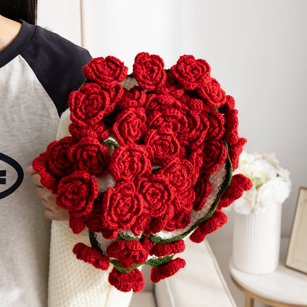 Crochet Rose Bouquet Throw Blanket Handmade-Style 2