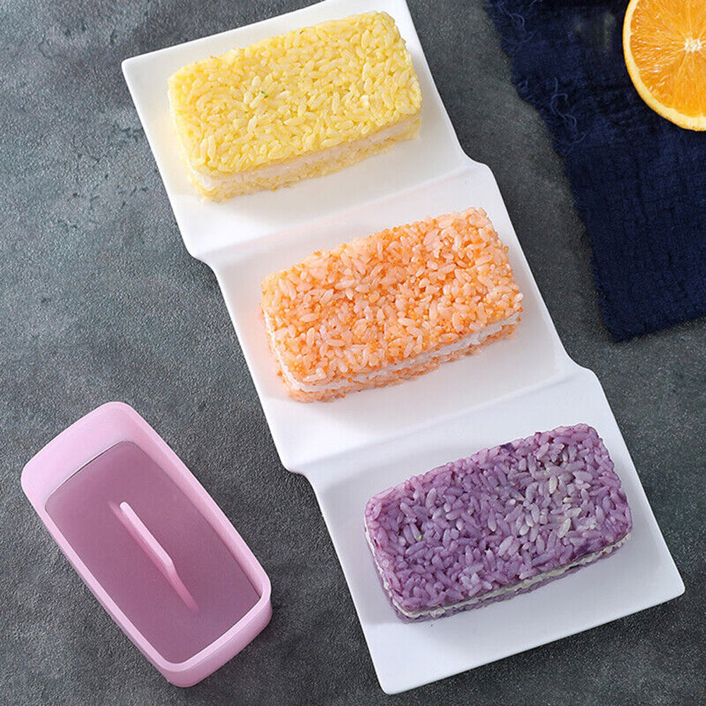 4Pcs Triangle Rectangle Onigiri Molds Musubi Maker Kit with Rice Spoon