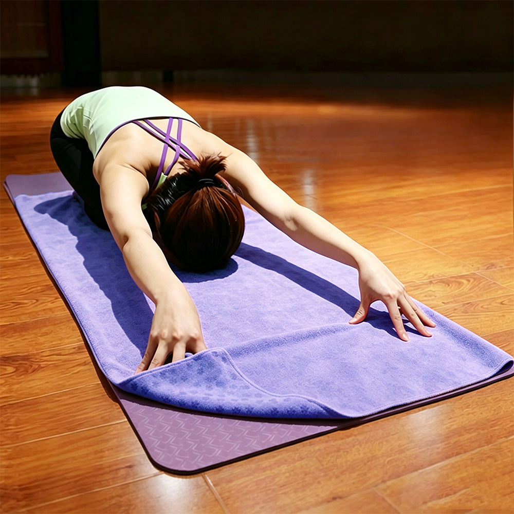 Non Slip Yoga Towel Mat with Microfiber for Gym Hot Yoga Pilates Workout