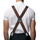 Mens X Back Elastic Suspenders with 4 Metal Clips Adjustable to 120cm