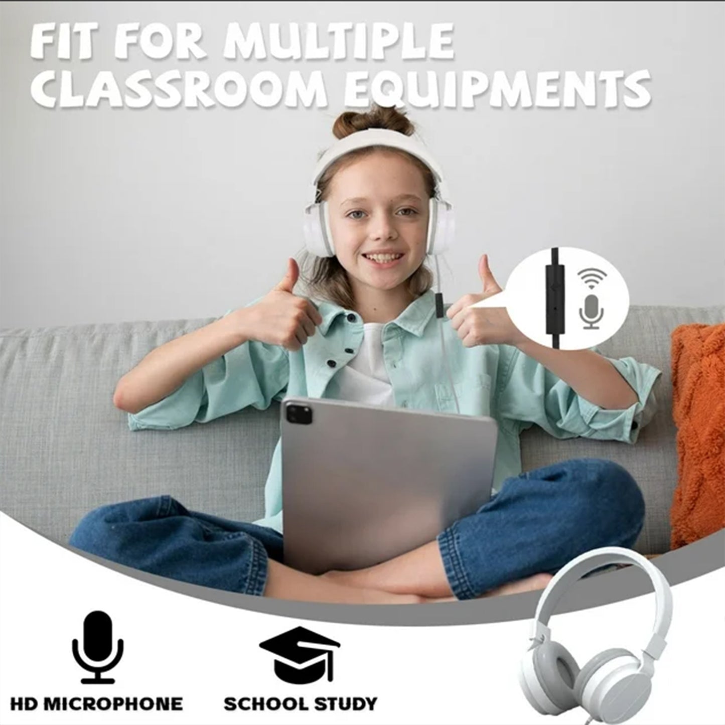 3.5mm Wired Gaming Headset MIC Headphones for PC Mac Laptop Phone