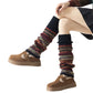 1 Pair Multicoloured Leg Warmers for Women Warm Over Knee Boot Socks for Winter