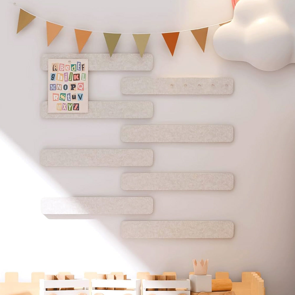 8 Pack Self Adhesive Felt Display Strips with 35 Push Pins for Wall Decor