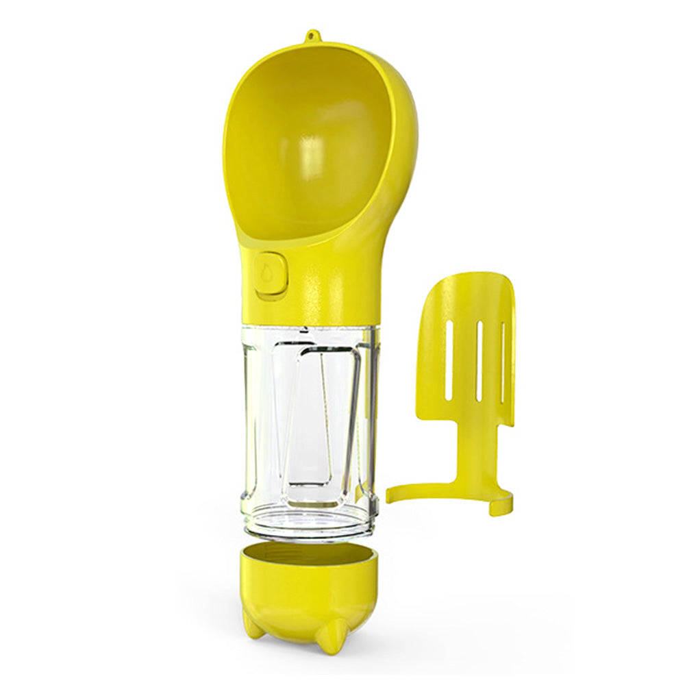 4 in 1 Pet Feeder Dog Cat Puppy Water Bottle Cup with Poop Bag Holder for Yorkie