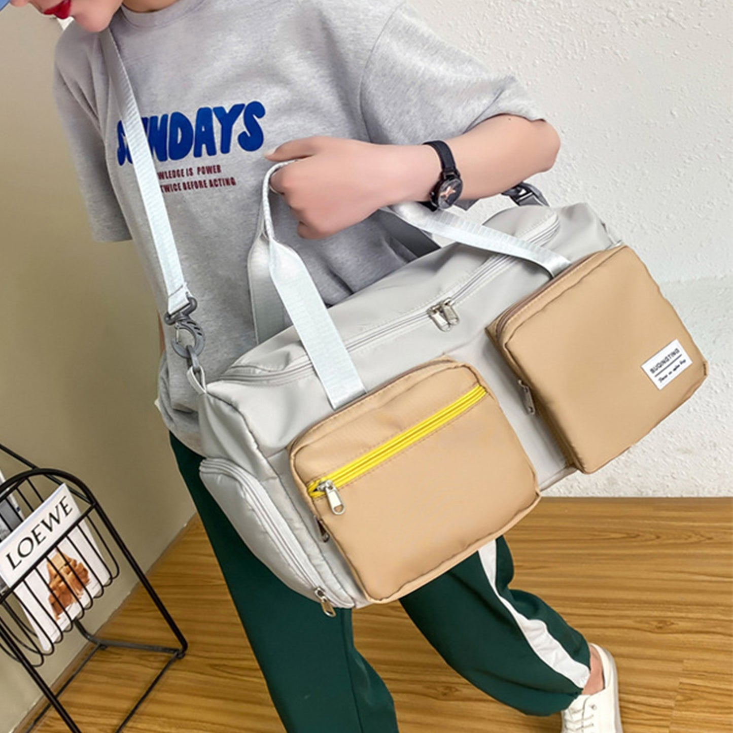 Sports Fitness Gym Bag with Shoes Compartment Duffle Bags