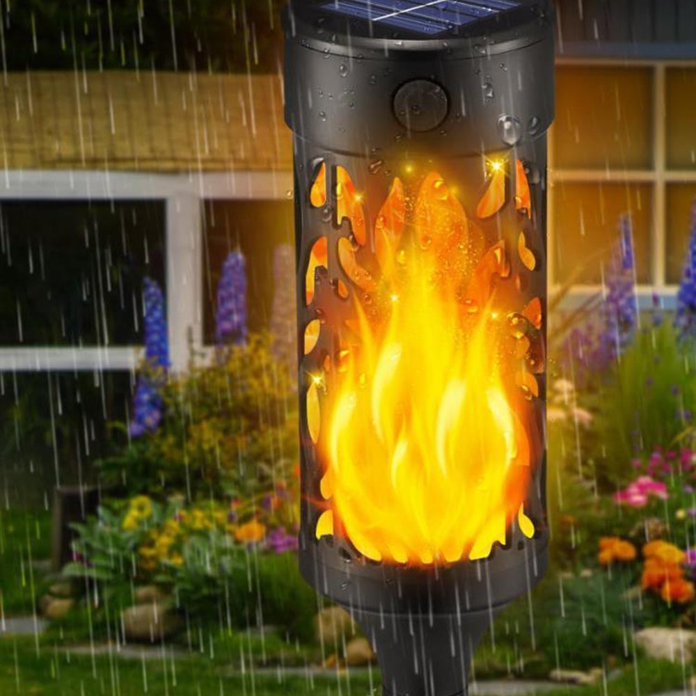 4Pcs Solar LED Tiki Torch with Flickering Flame Solar Outdoor Light
