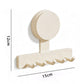 5 Hook Suction Cup Towel Rack Wall Mounted No Drill Bathroom Holder for Shower