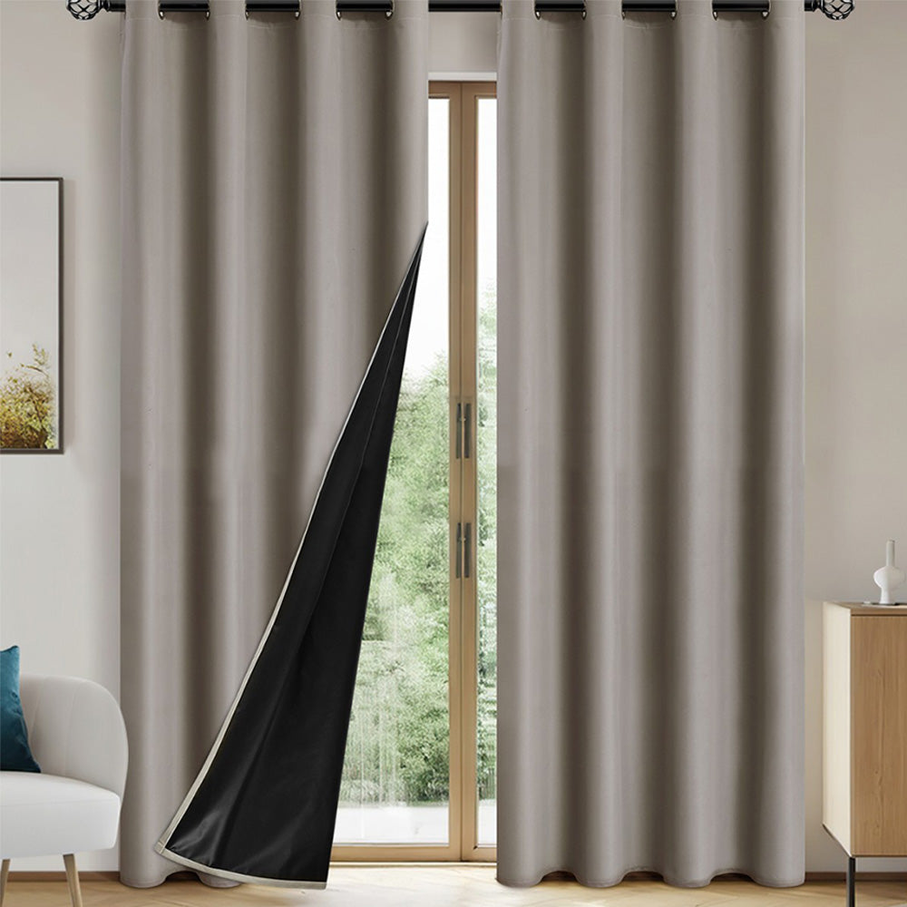 Blackout Curtain Panel with Black Liner Heat & Light Blocking Drapes