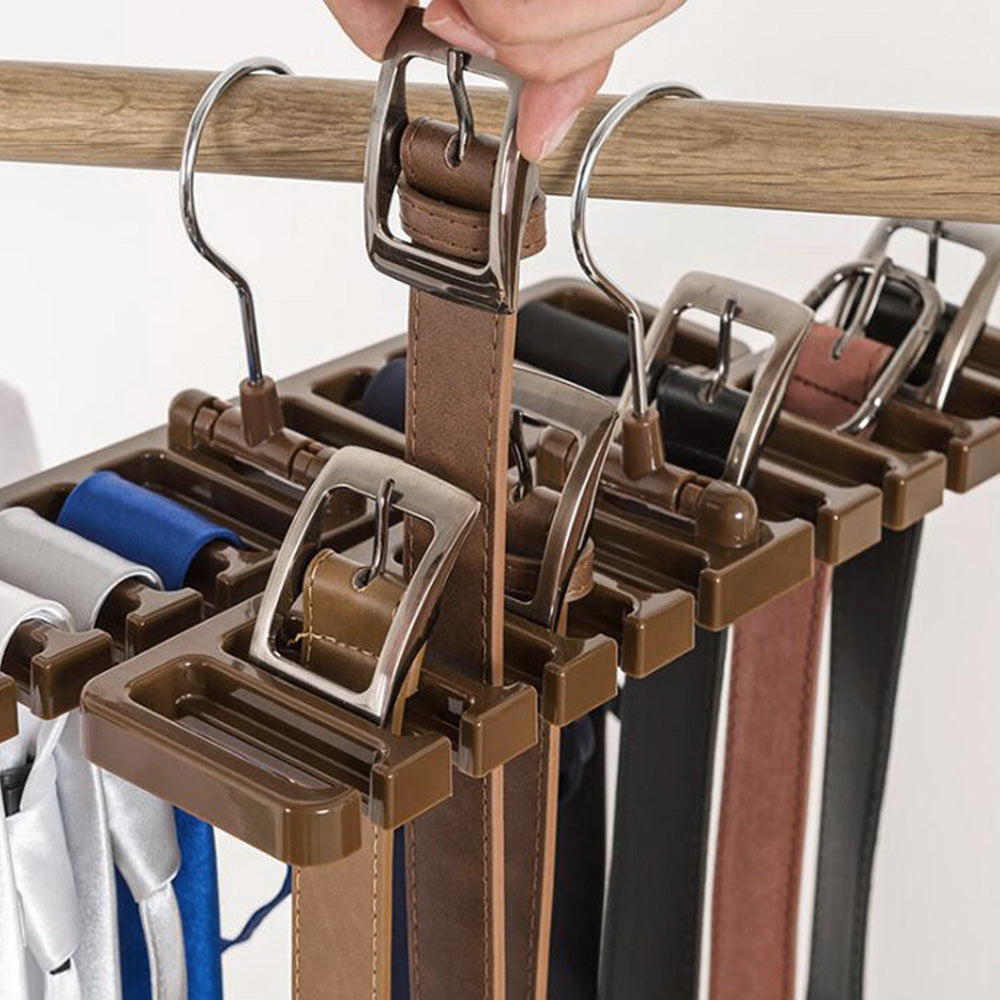 2Pcs Belt and Tie Hanger for Closet Organizer with 20 Hooks