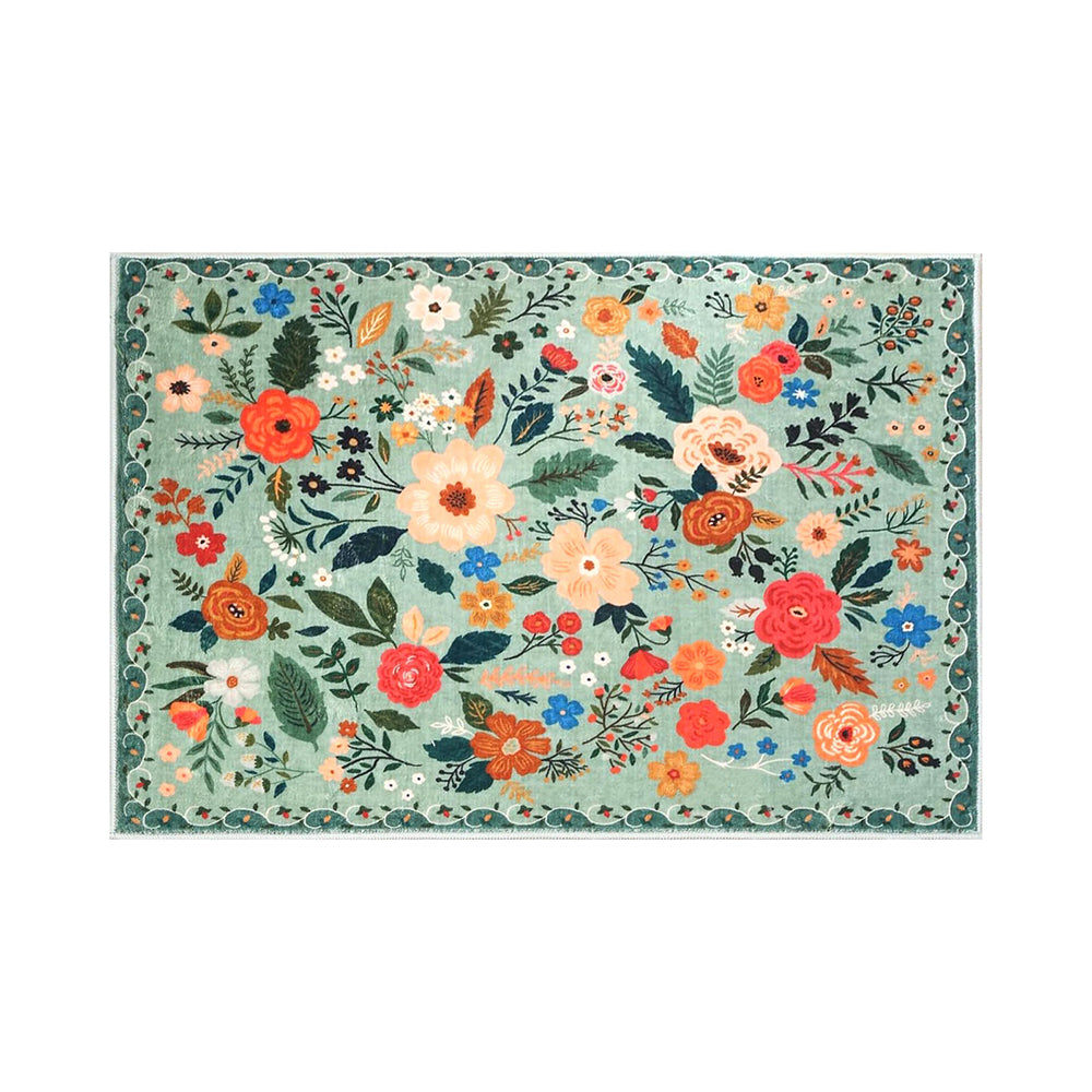 Washable Boho Floral Small Area Rug Indoor Entrance Door Mat