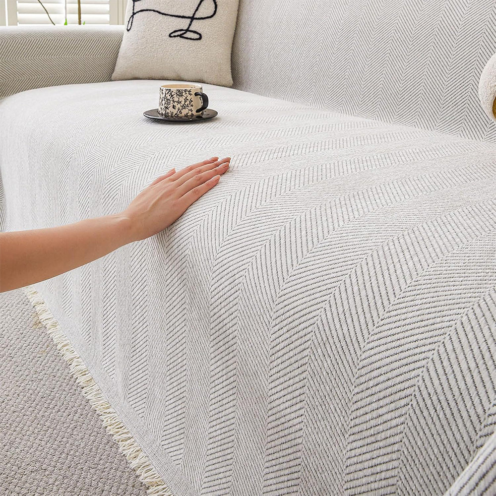 Sofa Throw Rug Cover Large Blanket for Couch Furniture Protector-Beige