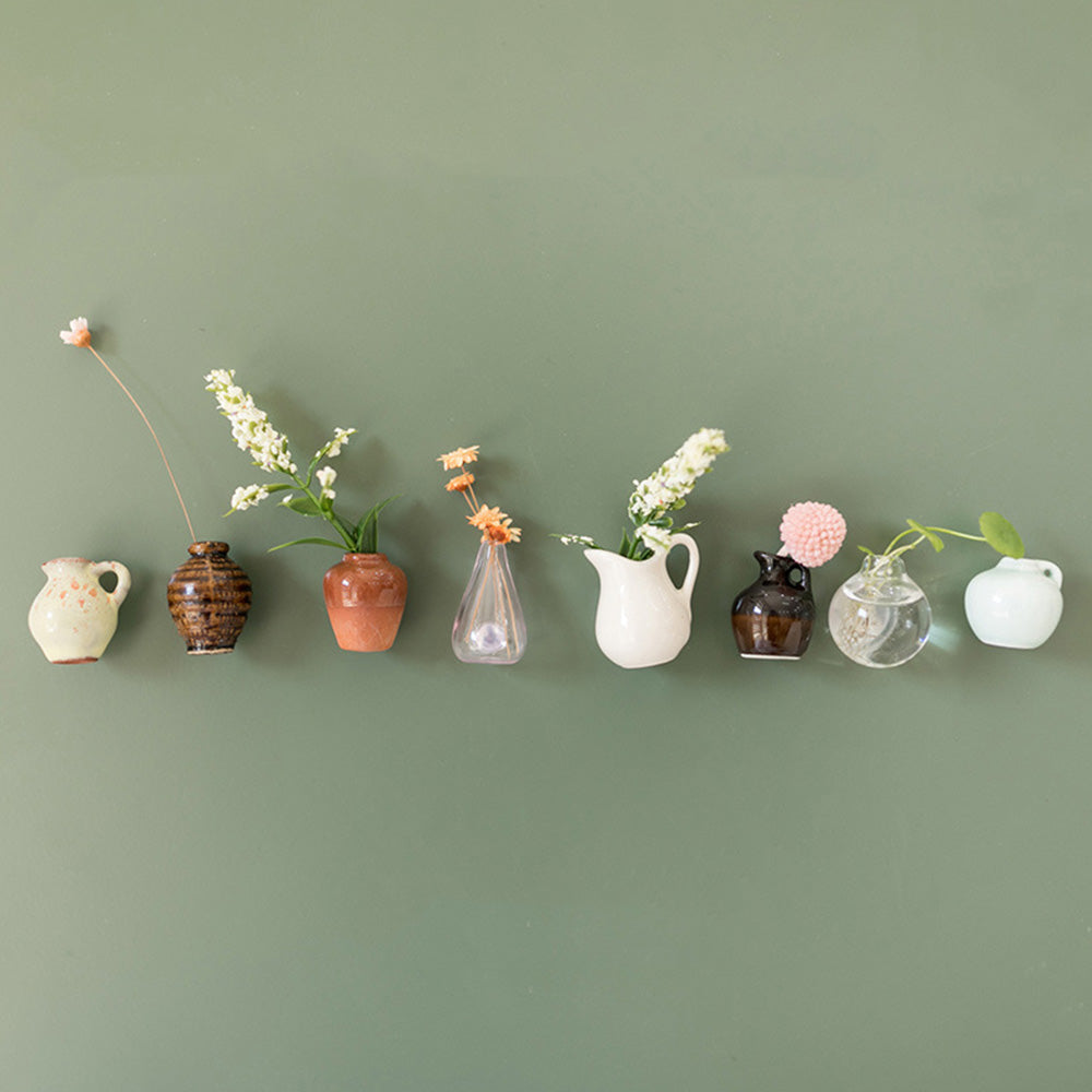 8PCS Mini 3D Ceramic Vase Fridge Magnets