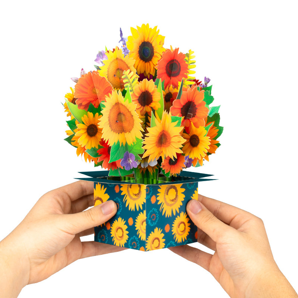 Pop-up 3D Flower Bouquet Greeting Card for Mother's Day-Sunflowers