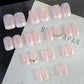 22-Piece Reusable Press-On Nail Set with Floral Design for Easy Manicure