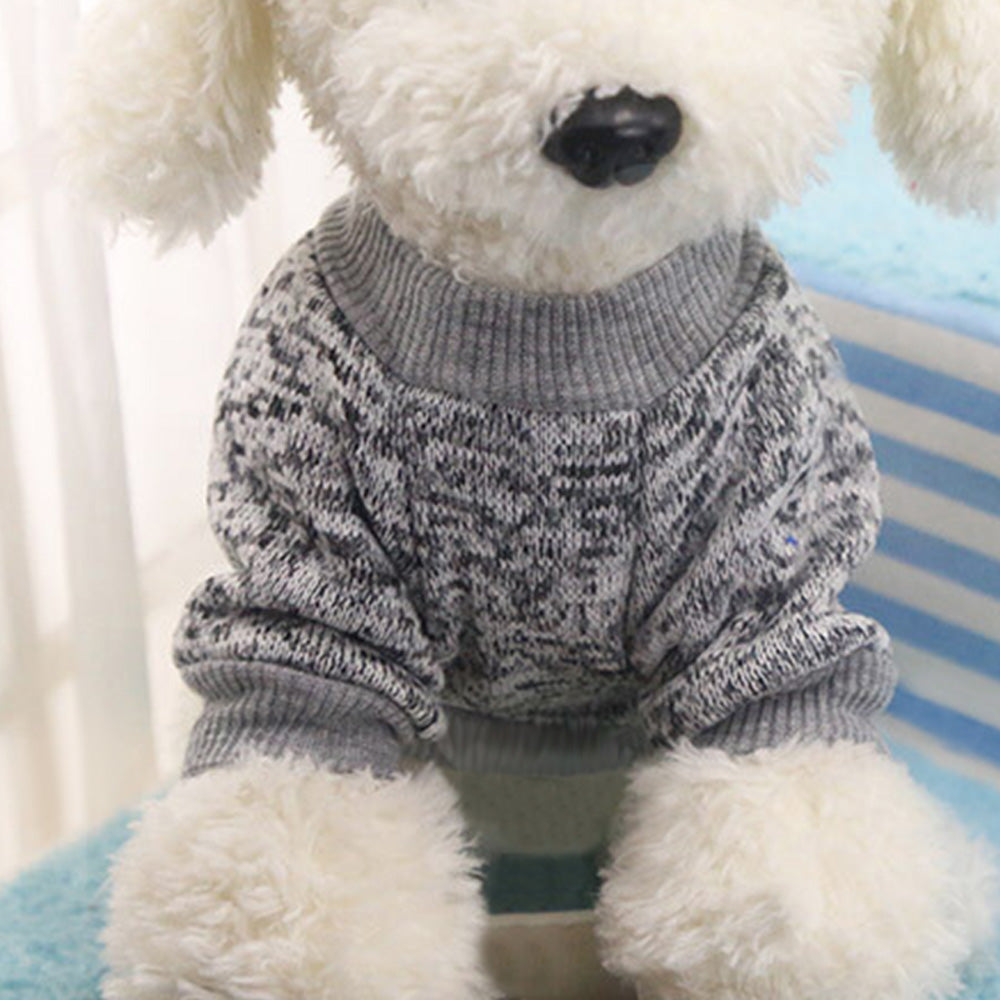 Dog Sweatshirt Pullover Classic Round Neck Soft Clothes for Small Medium Dogs Cats-Grey