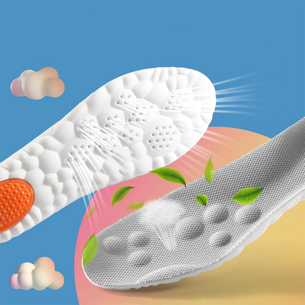 Pair of 4D Cloud-Soft Cushioning Insoles-Grey