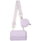 PU Leather Wide Strap Crossbody Bag with Coin Pouch for Women