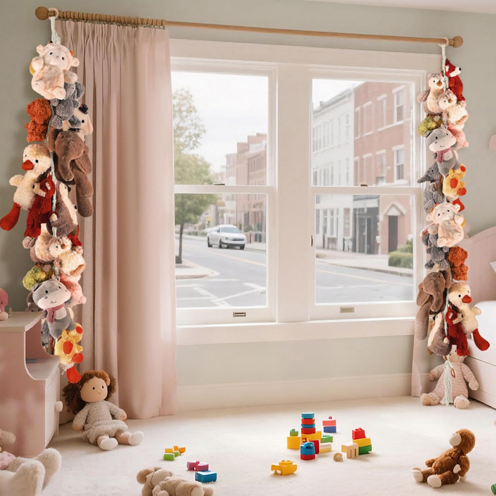 200CM Cotton Rope Hanger with 20 Clips for Photos Plush Toys Festival Cards