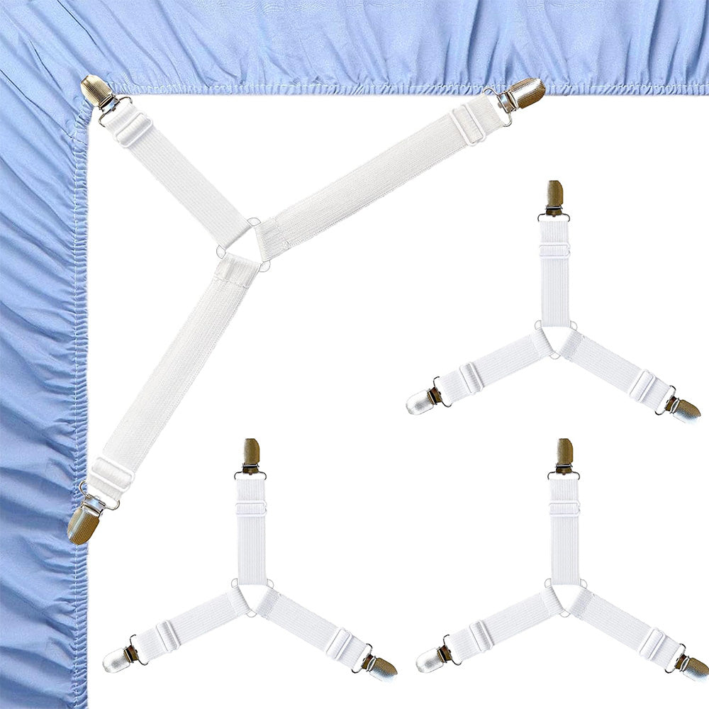 6Pcs Bed Sheet Fasteners Straps Elastic Clips Mattress Holder for Bedding
