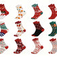 12 Pairs Christmas Sock Advent Calendar Blind Box 24 Days Countdown Calendar