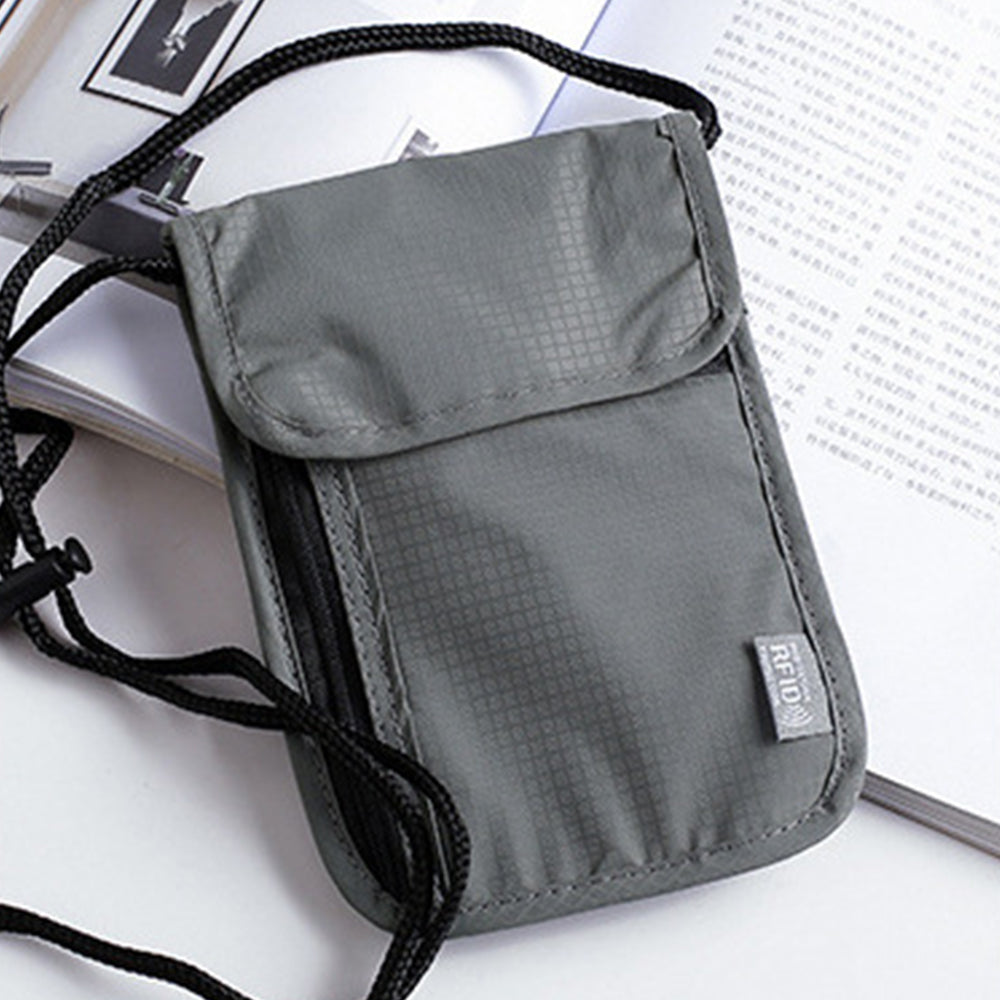 RFID Shielding Neck Passport Card Wallet Travel Storage Pouch