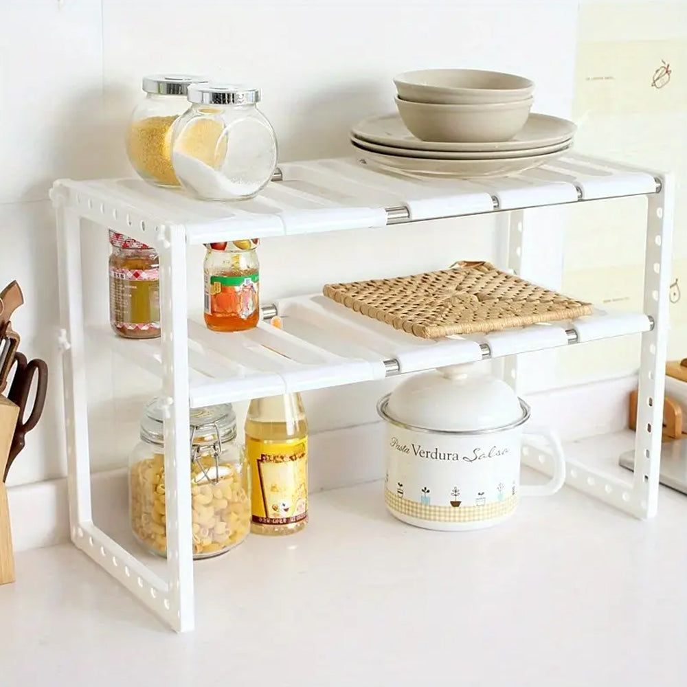 Detachable and Adjustable Under Sink Organizer-Double Tires