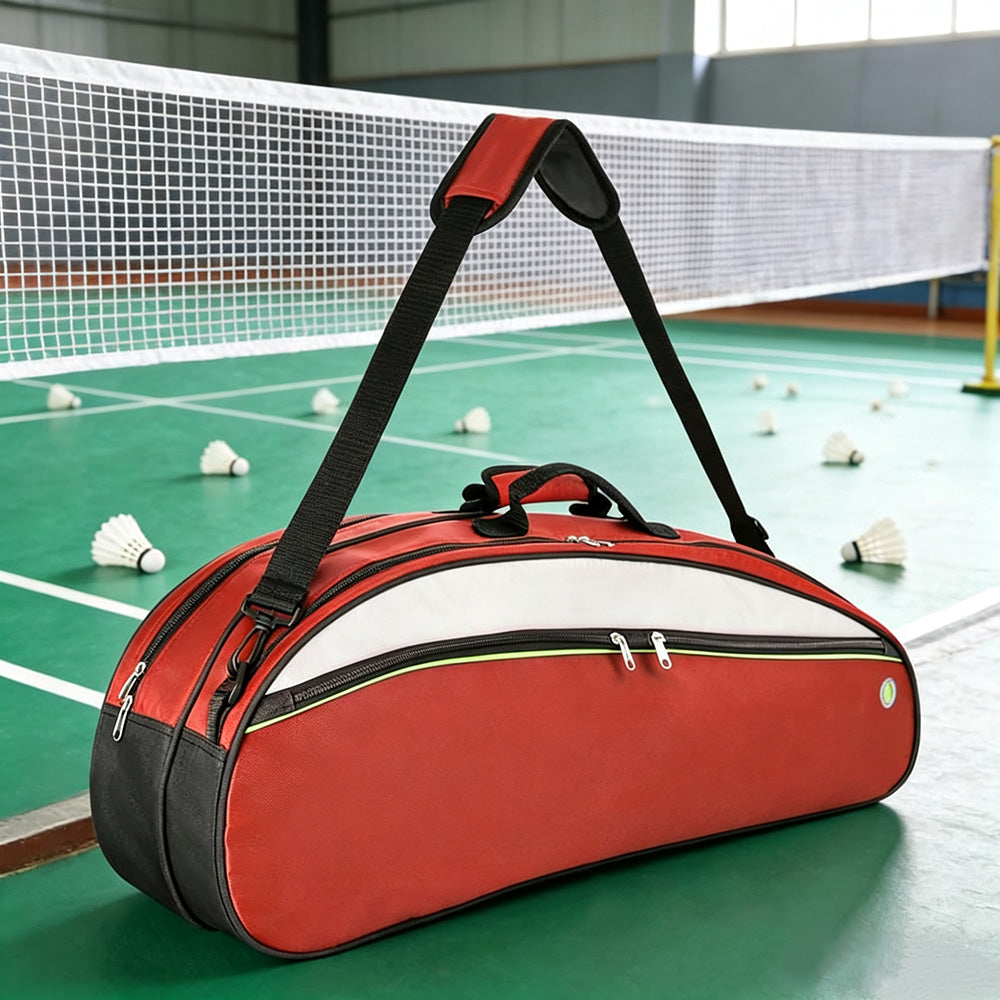 Badminton Bag for 4 to 6 Rackets with Shoe Compartment and Shoulder Strap