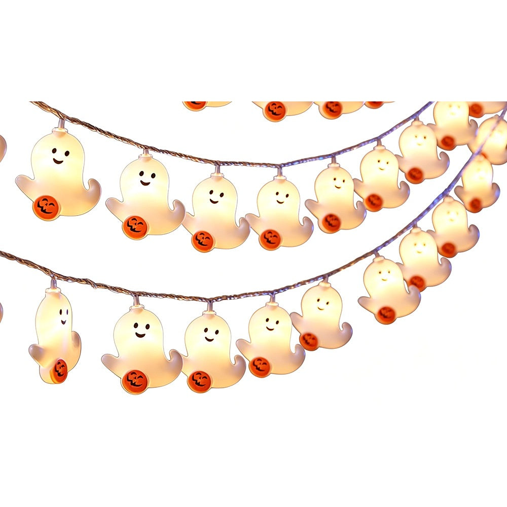 USB Halloween Ghost LED String Lights 4 Point 5m 30 Bulbs Decoration
