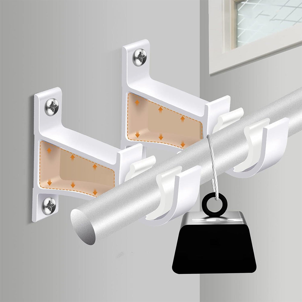2 Pack Thickened Aluminum Alloy Curtain Rod Brackets for 28 to 32mm Rods