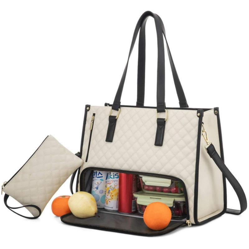 2-in-1 Tote Travel Bag and Wallet with Insulated Lunch Compartment