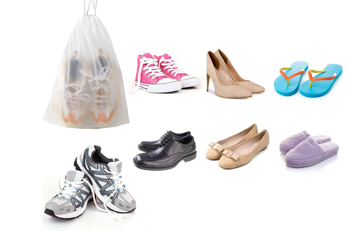 Clear Shoe Bags for Travel Waterproof Dustproof Drawstring Shoe Bags for Packing