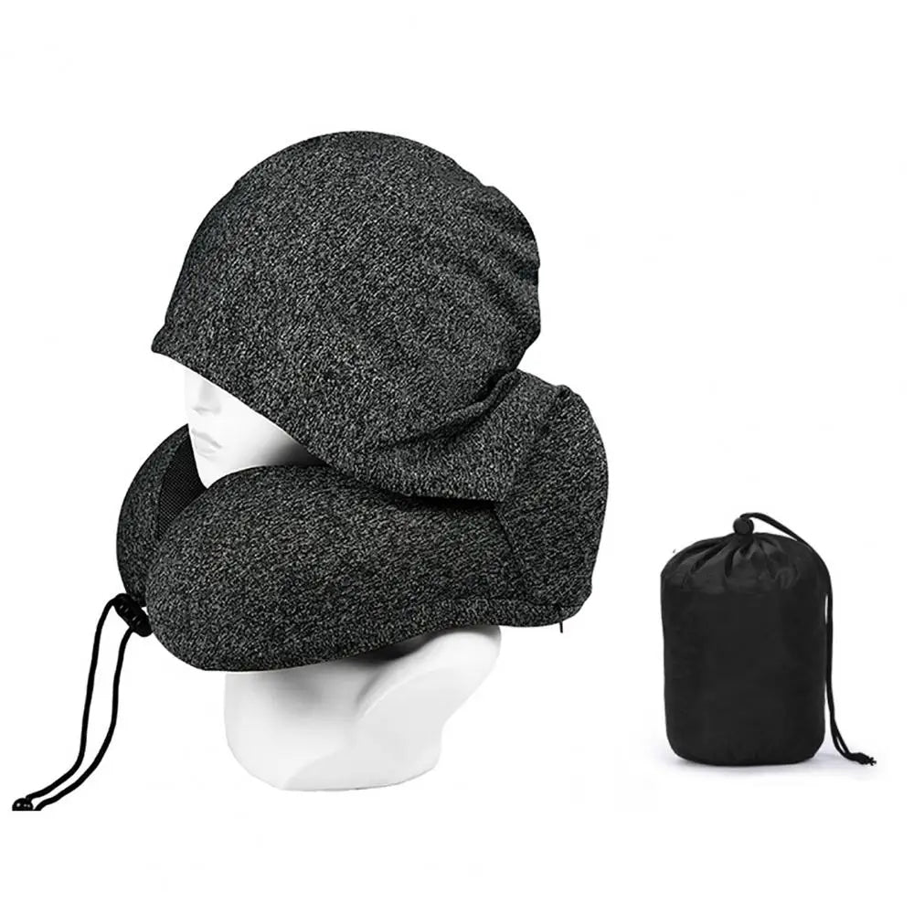 Hooded U Shaped Removable Travel Neck Pillow