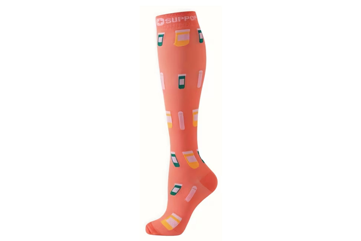 6 Pairs High Stretch Long Socks for Sports Casual Wear for Women - Style 3