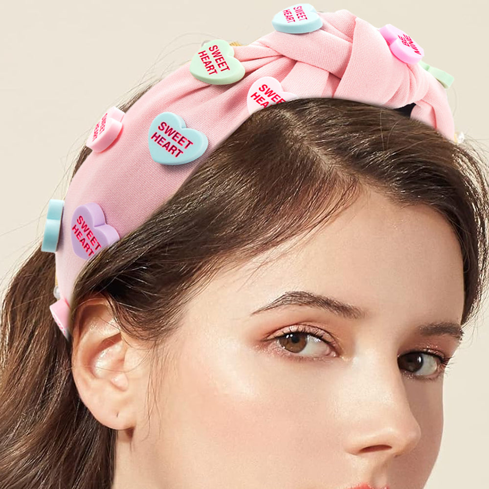 Love Heart Wide Knot Headbands for Women and Girls