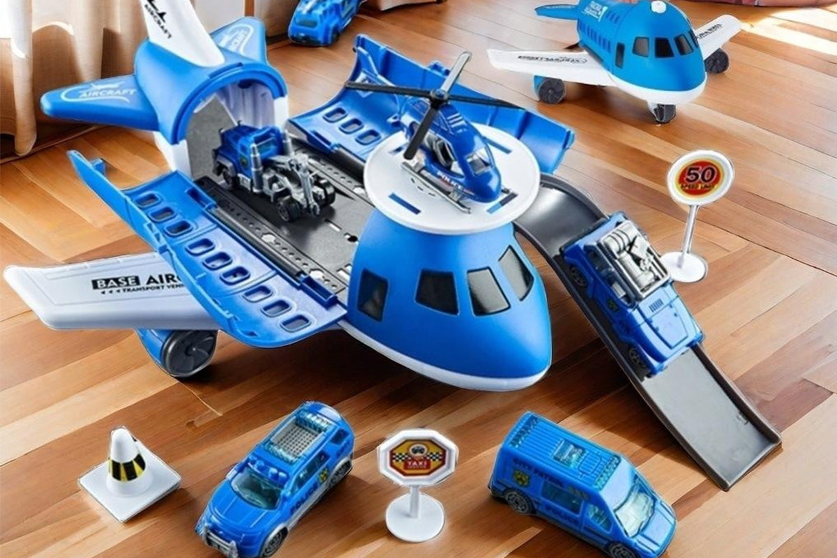 Kids Transformable Airplane Transport Playset Transformable Storage Plane Toy
