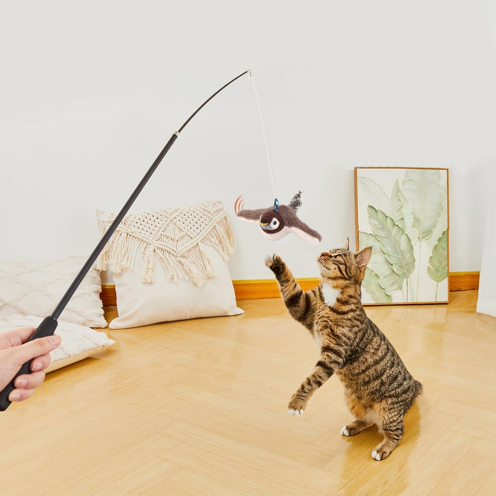 Rechargeable Squeaky Cat Toys Touch Activated Kitten Plush Flapping Toys