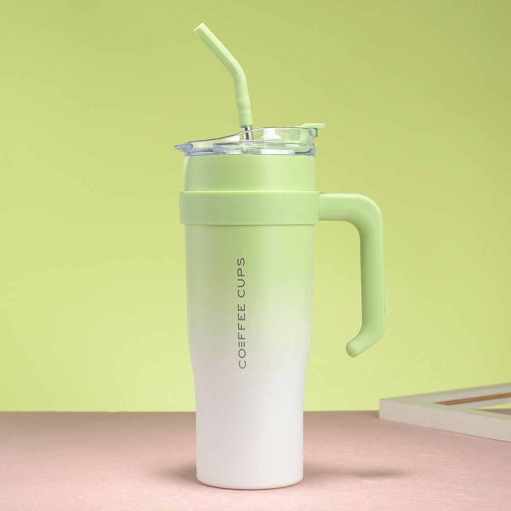 40oz Insulated Stainless Steel Tumbler with Handle and Straw